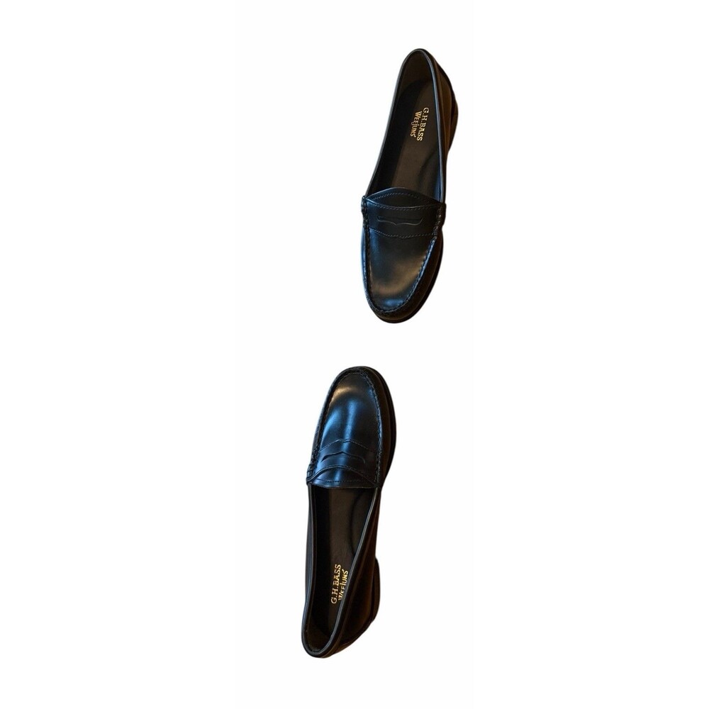 NEW G.H. BASS Weejuns Whitney Black Leather Loafer Women Slip On Y2K 8 GH BASS - Picture 3 of 5